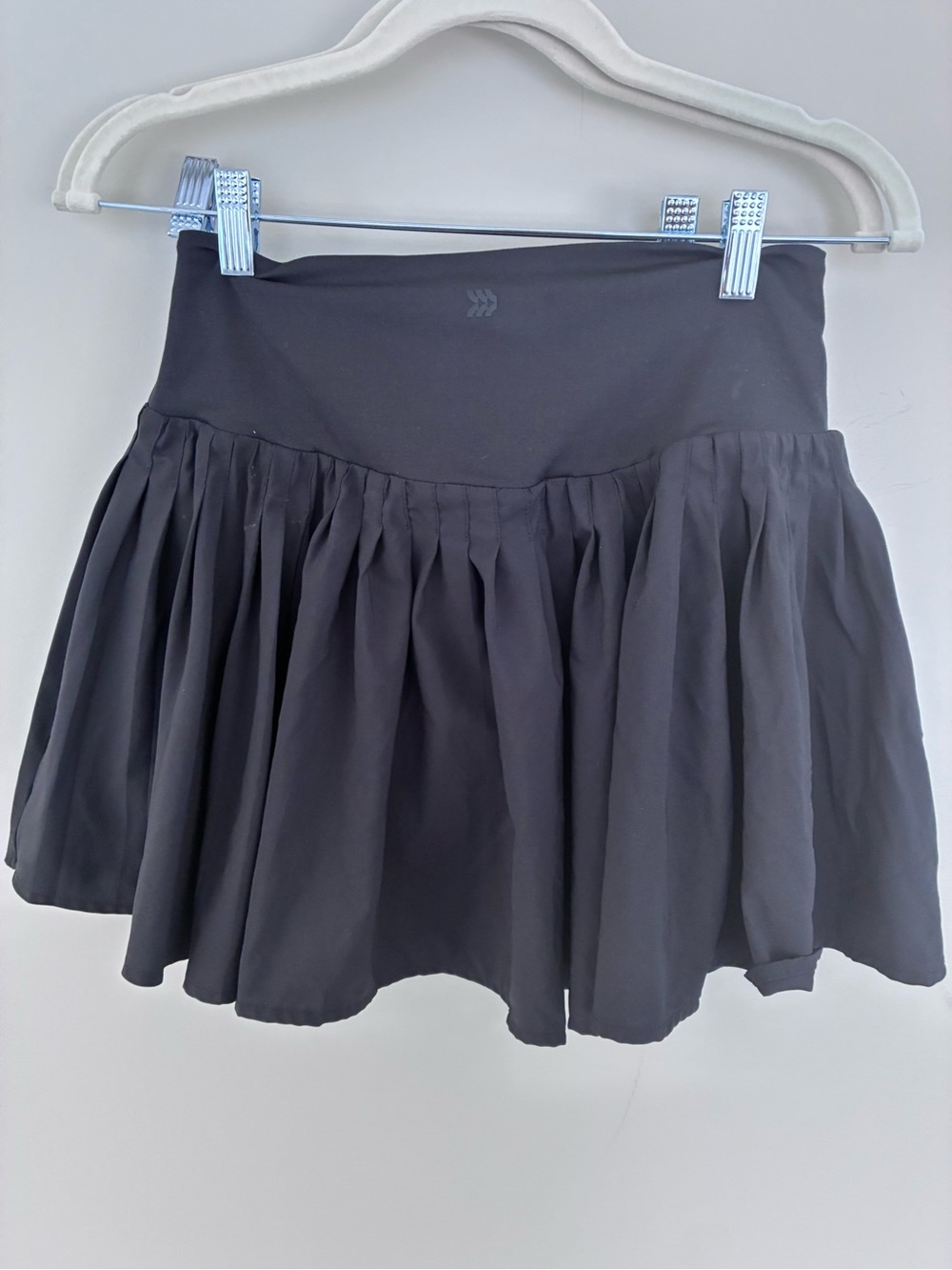 all in motion Black Pleated Skater Skirt with Wide Waistband